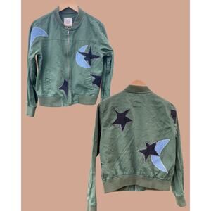 Large Celestial Upcycled Green Jacket